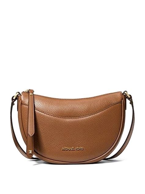 michael kors dover small half moon crossbody|Michael Kors Dover Small Black Pebbled Leather Half Moon .